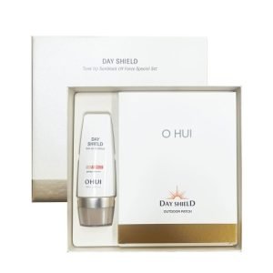 O HUI DAY SHIELD Tone Up Sunblock UV Force Special Set with SPF 50+ PA++++, including sunblock and sun patches in premium packaging