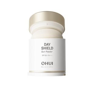 O HUI Day Shield Sun Powder SPF 50+ PA+++ - Sunscreen powder with UV protection, natural matte finish, available in Pink and Beige shades