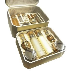 Premium O HUI The First Geniture Firstage Special Set featuring 14 luxury skincare items including softener, emulsion, serum, and anti-aging cream for deep hydration and youthful radiance.