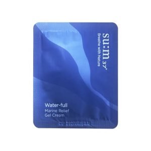 SUM37 Water-full Marine Relief Gel Cream Sample Pouches 2ml x 12ea - Hydrating skincare samples enriched with Marine Hyaluronic Acid for deep hydration and soothing effect