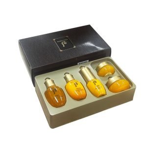 The Whoo Gongjinhyang 5pcs Special Gift Set, luxurious Korean skincare set with premium anti-aging products, including a toner, essence, cream, and more for radiant skin
