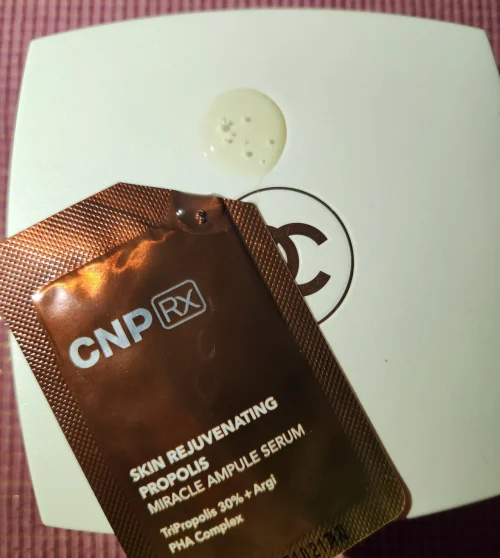 CNP RX Skin Rejuvenating Propolis Miracle Ampoule 1ml x 12ea product review image showing individual ampoules and packaging