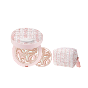 AGE 20’s Essence Pact Flora Blooming Tweed Edition 14g – luxurious cushion foundation with floral tweed design, includes main product and refill