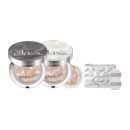AGE 20's Glass Skin Essence Pact – сияющий кушон в глянцевом футляре, придающий эффект стеклянной кожи с увлажнением и сиянием