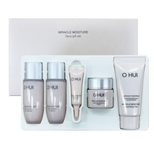 OHUI Miracle Moisture 5pcs Gift Set — premium Korean skincare set for deep hydration and skin barrier reinforcement, ideal for dry and sensitive skin