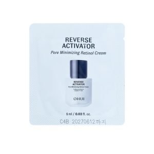 OHUI Reverse Activator Pore Minimizing Retinol Cream 1ml sample pouch for anti-aging and pore care