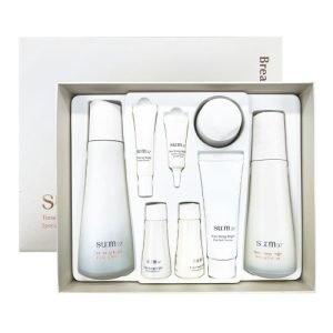 SUM37 Time Energy Bright Basic Skincare Gift Set with 170ml toner and 120ml emulsion for brightening and hydration