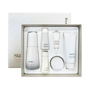SUM37 Time Energy Bright Luminous Serum Gift Set with brightening serum and skincare miniatures in refined packaging
