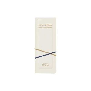 The Whoo ROYAL REGINA Energy Drop Treatment sachet – luxury skincare sample in a gold and beige packet, designed for revitalizing and hydrating the skin