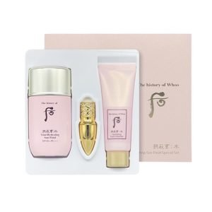 The History of Whoo Gongjinhyang:Soo Sooyeon Vital Hydrating Sun Fluid Gift Set – lightweight SPF sun fluid and skincare set for intense hydration and sun protection with oriental herbal ingredients