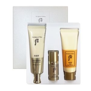 Подарочный набор The History of Whoo UV Protective Cream с солнцезащитным кремом SPF 50+ PA++++, антивозрастной сывороткой и травяной пенкой для очищения — комплексный уход и защита от солнца.